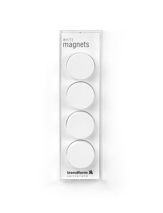 Magneten Disk wit - 4 stuks