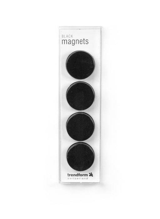 Magneten Disk zwart - 4 stuks